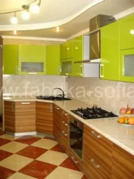 Современная угловая кухня в стиле модерн под заказ